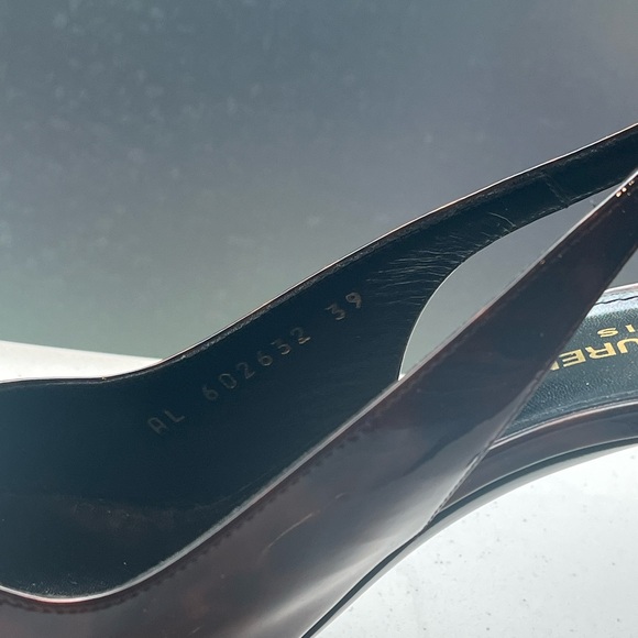 Saint Laurent Kiki 85 mm Tortoise Patent Slingback Pumps - Picture 5 of 9